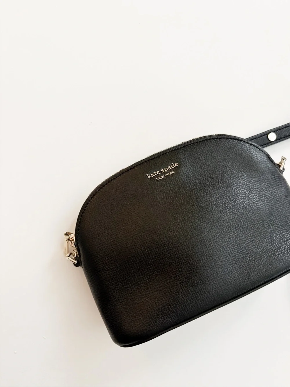 Kate Spade Sylvia Small Dome Crossbody Bag in Black Leather